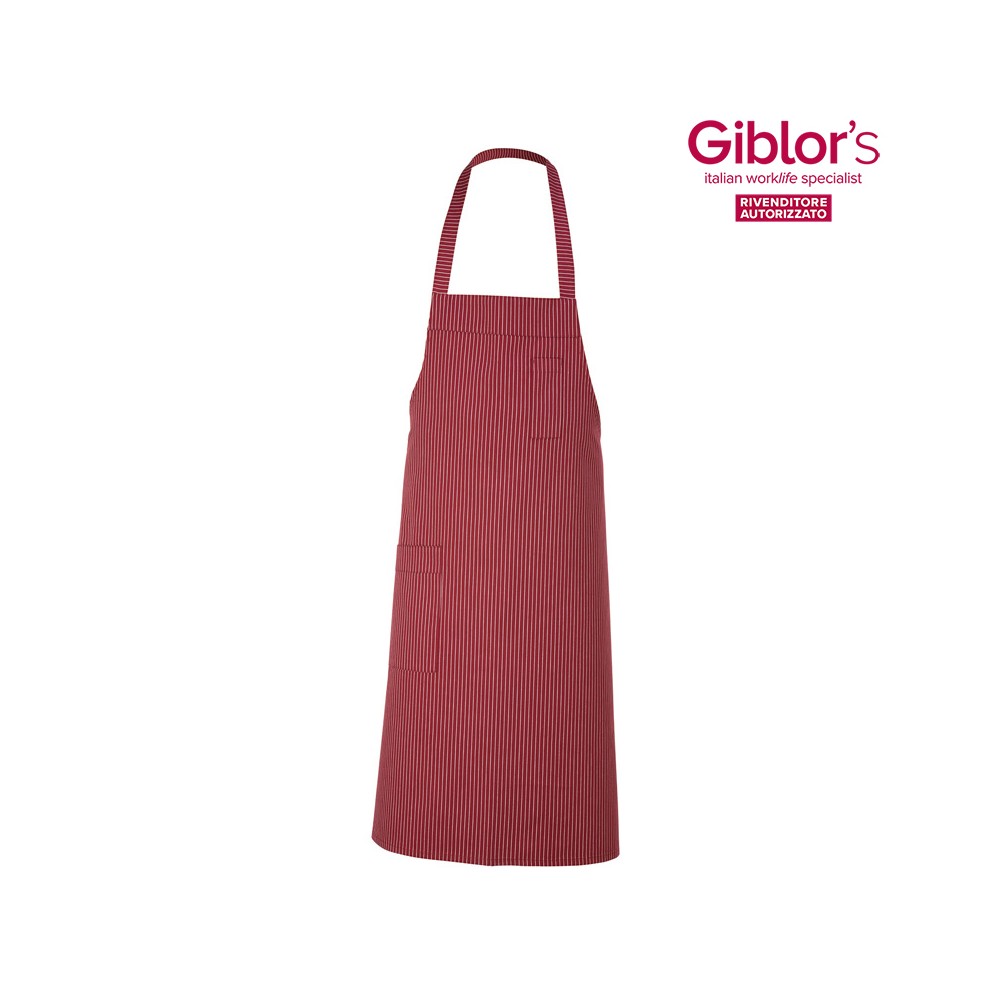 Tablier Cannes Pinafore 2 Poches Mélange Coton Rayé Italiantrendy