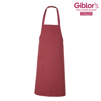 Tablier Cannes Pinafore 2 Poches Mélange Coton Rayé Italiantrendy