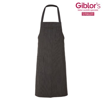 Tablier Cannes Pinafore 2 Poches Mélange Coton Rayé Italiantrendy