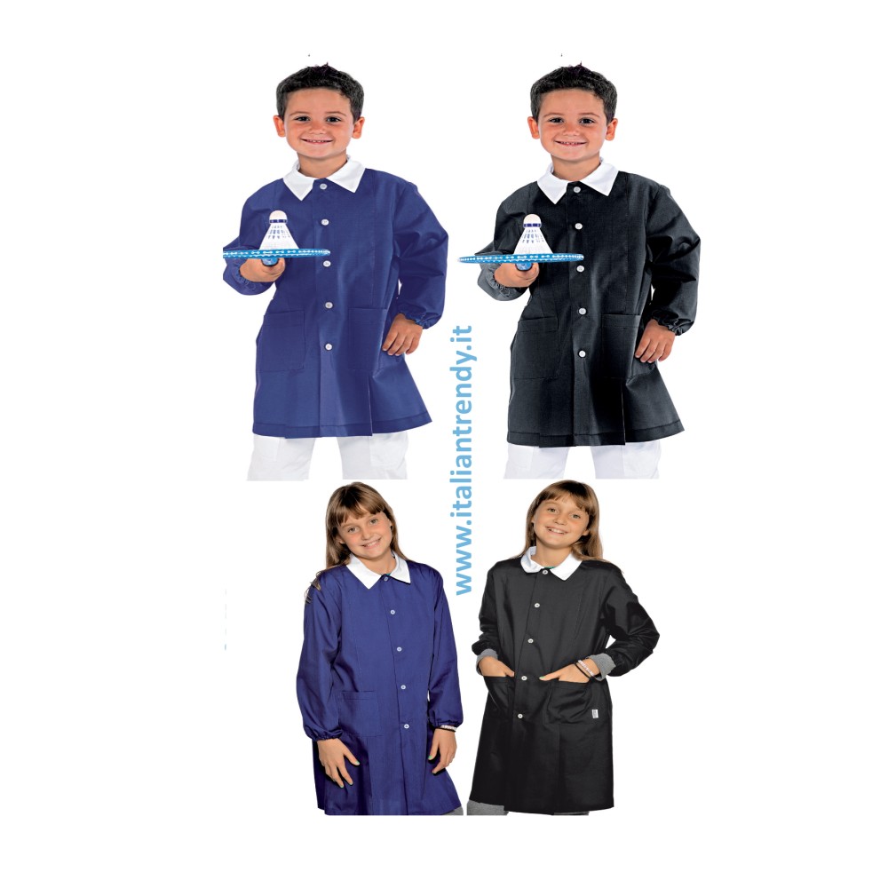 Grembiule Nero o Blu Bambina o Bambino da 6 a 11 anni Per Scuola Collegio Divisa