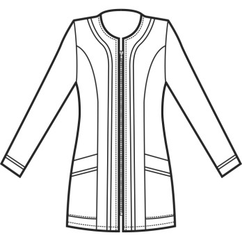 Casacca Donna Bianca Aperta Con Zip Extra Slim per Centro Benessere Spa