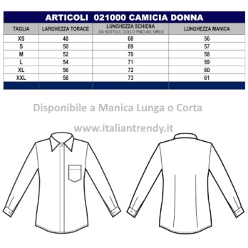 Camicia Bianca per Donna Linea Classica per Ristoranti Hotel Catering Hostess