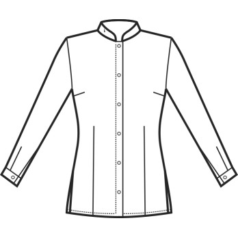 Camicia Nera Coreana Elasticizzata Slim Donna Per Divisa Bar M/L M/M 3/4