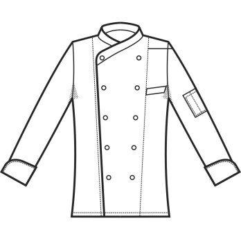 Black Chef Jacket with Silver Trim and Underarm Ventilation Mesh ML MM