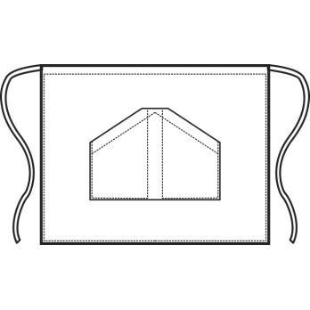 Grembiule Beige o Grigio Davantino Corto Con Tasche Per Alimentari e Bar