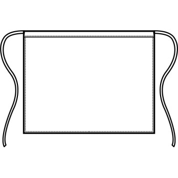 Davantino Grembiule Nero Corto 70X46 Senza Tasche Per Cucina o Cuoco