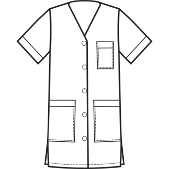 Casacca Donna Bianca e Riga, Maniche Corte Settore Alimentare, Pulizie