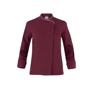 Giacca Donna da Chef, Nera, Bodeaux, Blu. Sciancrata con profili in Grigio Con Bottoni Automatici. Susi-Q8G00192U353XL-0