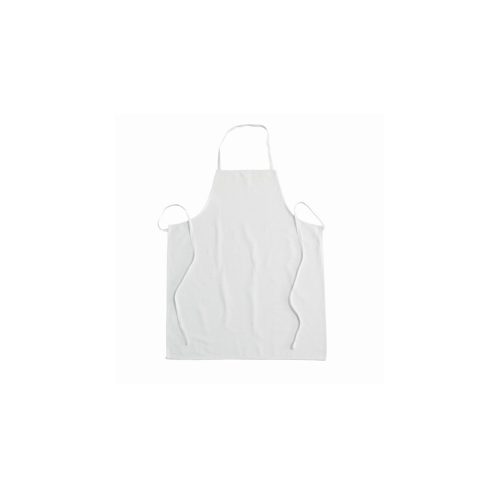 Stock of 10 White Aprons 70 X 85 in Cotton for Kitchen or Bakery