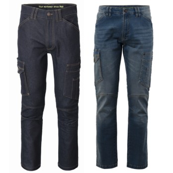 Jeans Cargo Uomo Elasticizzato Gamba Dritta Blu Denim Acquista Online