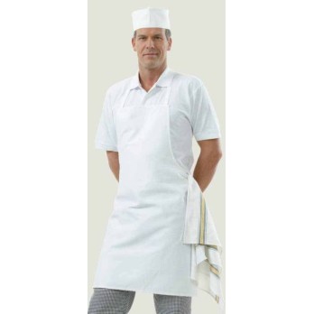 Stock of 10 White Aprons 70 X 85 in Cotton for Kitchen or Bakery