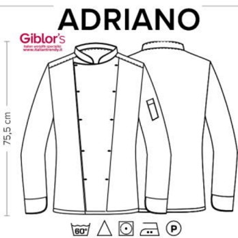 Modern Black Chef Jacket With Mandarin Collar and Side Fastening