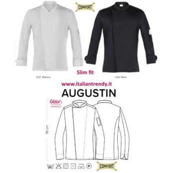 Slim White or Black Fitted Stretch Chef Jacket. Buy it Now