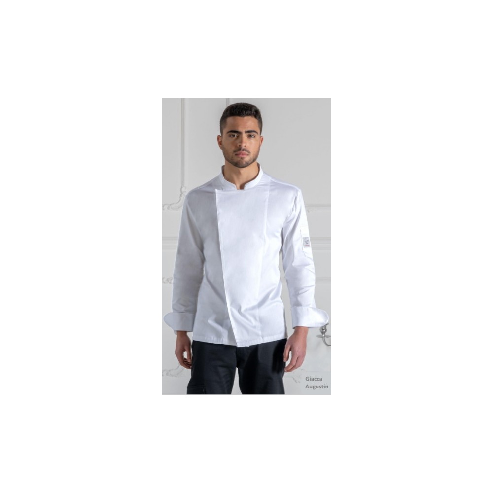 Slim White or Black Fitted Stretch Chef Jacket. Buy it Now