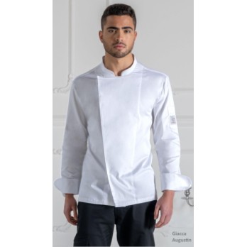 Slim White or Black Fitted Stretch Chef Jacket. Buy it Now