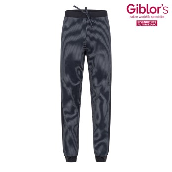 Pantaloni Cuoco In Cotone Gessato Elastico alla Caviglia Giblor ivan italiantrendy