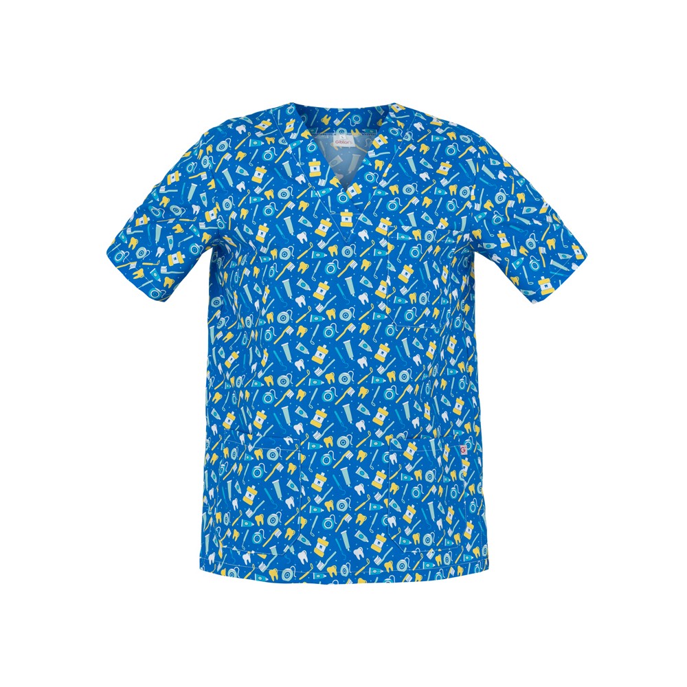 Kittel Fantasie Kurzarm Unisex für Zahnarzt Odontologe