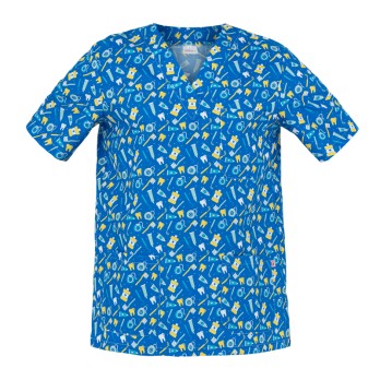 Kittel Fantasie Kurzarm Unisex für Zahnarzt Odontologe