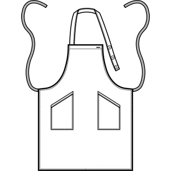 Tablier Bavette Long Uni Bar Glacier Pub Restaurant 220 gr-Champagne