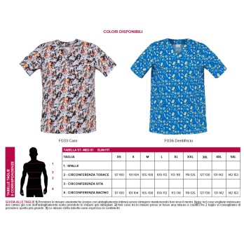 Kittel Fantasie Kurzarm Unisex für Zahnarzt Odontologe