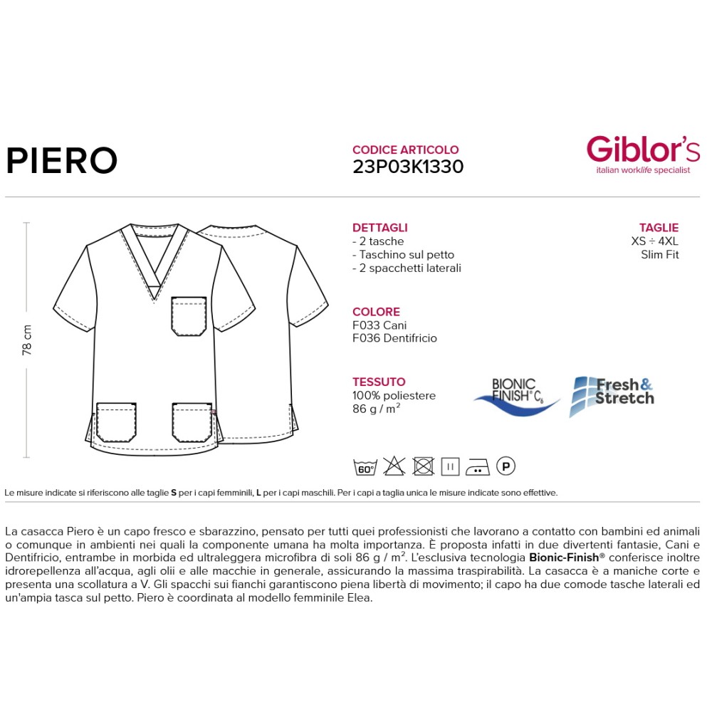 Kittel Fantasie Kurzarm Unisex für Zahnarzt Odontologe