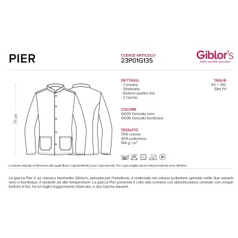 Veste Coréenne Rayée Noire ou Bordeaux Homme Uniforme Hôtels Hôtel Portier