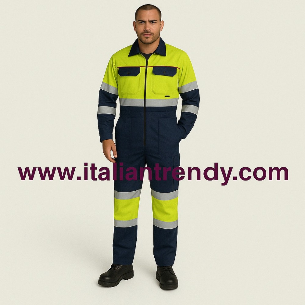 Yellow High-Visibility Work Overall, 3rd Category, Pentavalent and Trivalent.