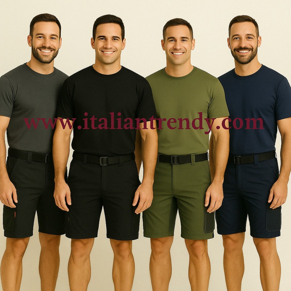 Bermuda da Lavoro Elasticizzato Ultraleggero Traspirante in Grigio Blu Verde Nero Rainold Light
italiantrendy