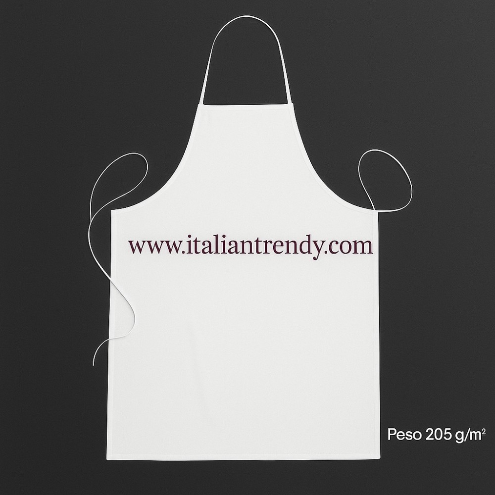 Stock of 10 White Aprons 70 X 85 in Cotton for Kitchen or Bakery