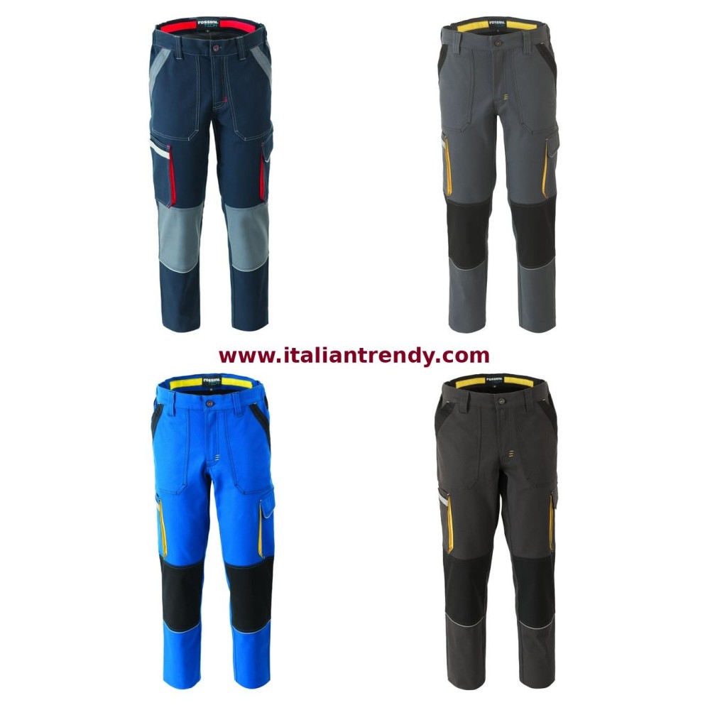 Men's Work Pants in Stretch Cotton With Side Pockets Available Online