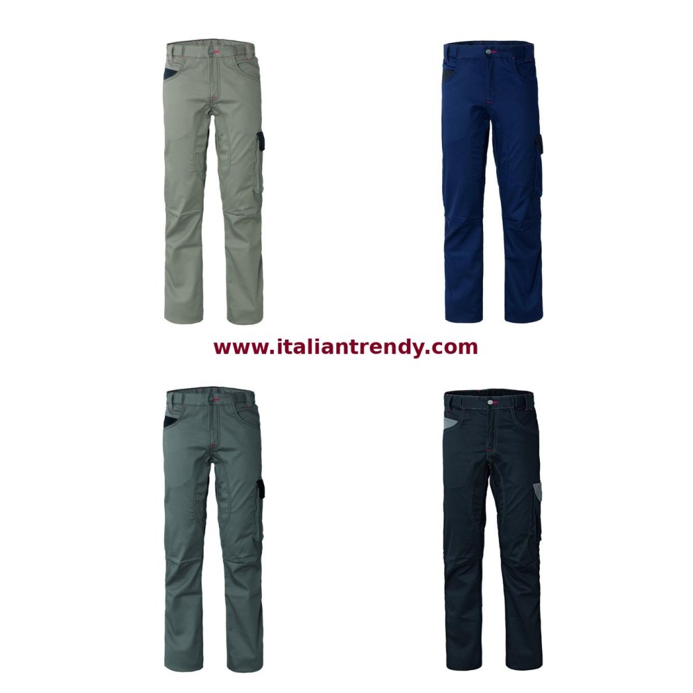 Stretch Work Pants with Side Pockets Durable Fabric