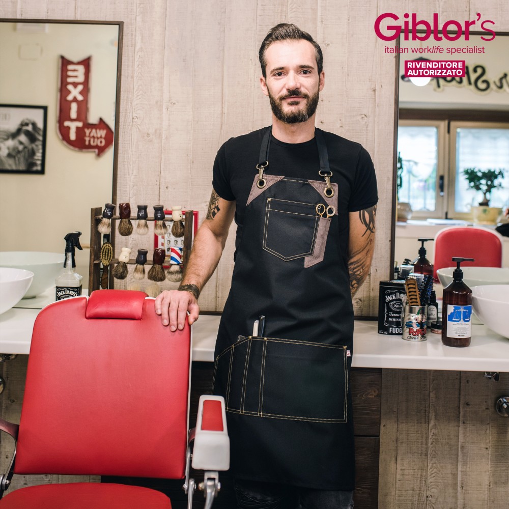 Grembiule Professionale Picasso – Impermeabile con Moschettoni e Inserti in Alcantara