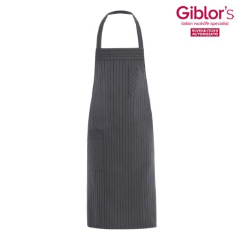 Louvre Apron with Bib Mixed Cotton Striped Professional Use